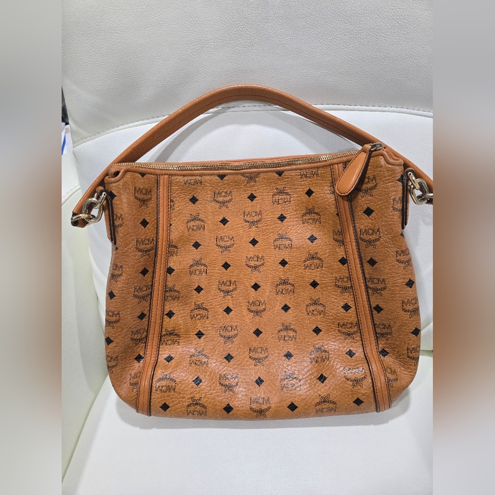 MCM Hobo Bag/Shoulder Bag Cognac Visetos made in Korea - Picture 2 of 13